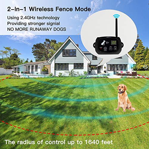 Adjustable Wireless Dog Fence 1640 Feet Control Range