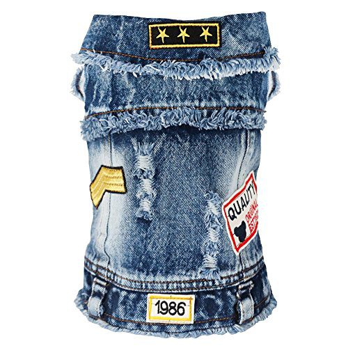 Dog Jeans Jacket Cool Blue Denim Coat