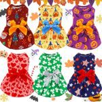6 Pieces Holiday Dog Dress for Small Dogs