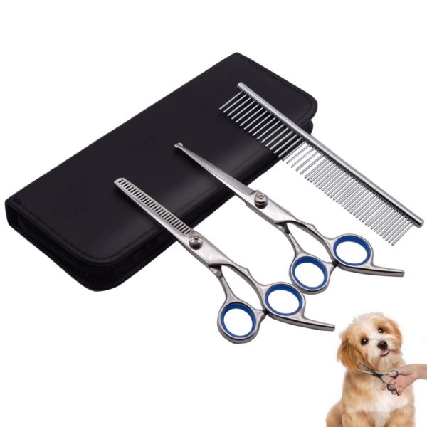 PetQoo Dog Grooming Scissors with Safety Round Tips