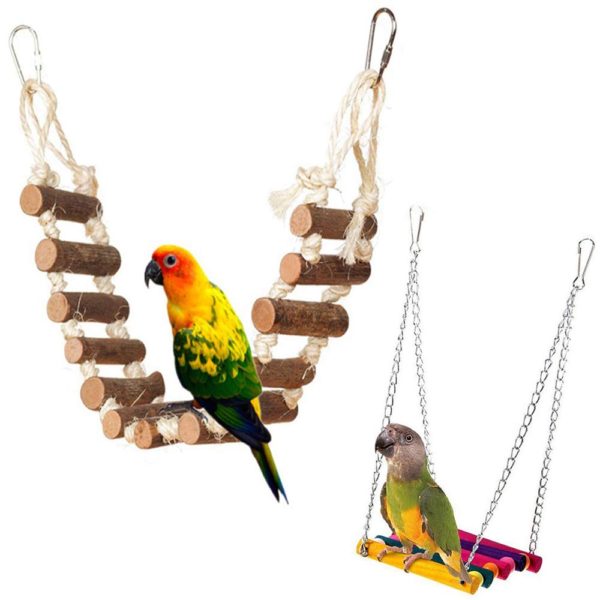Bridge Cage Hammock Swing Toys for Parrot