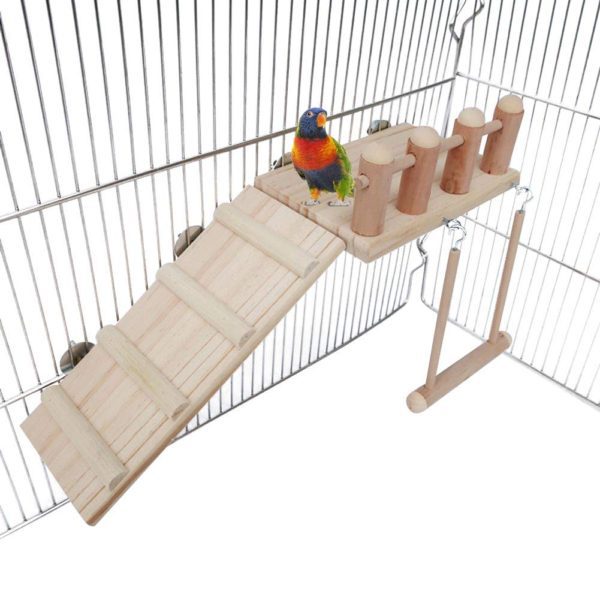 Bird Perches Cage Toys Bird Wooden Play Gyms Stands