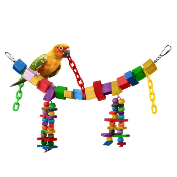 Meric Parrot Wooden Block Chew Toy for Large Birds