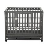 Heavy Duty Dog Cage Metal Kennel with Four Wheels