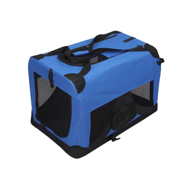 Folding Soft Crates Kennels Travel Carrier with Metal Frame,