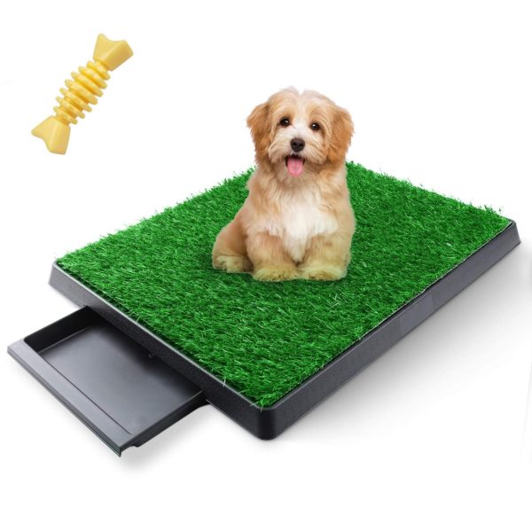 Complete Portable Potty Training System - Includes Drawer with Artificial Grass and Bonus Toy