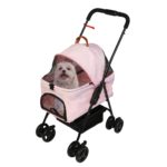 LUCKYERMORE Pink Dog Stroller for Medium Small Dogs