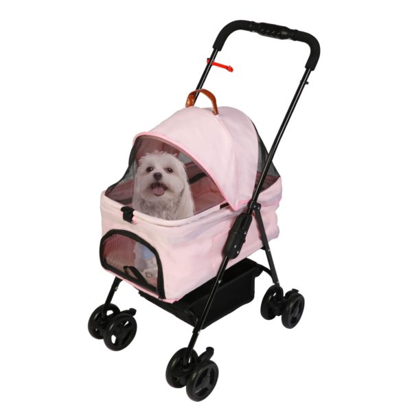 LUCKYERMORE Pink Dog Stroller for Medium Small Dogs