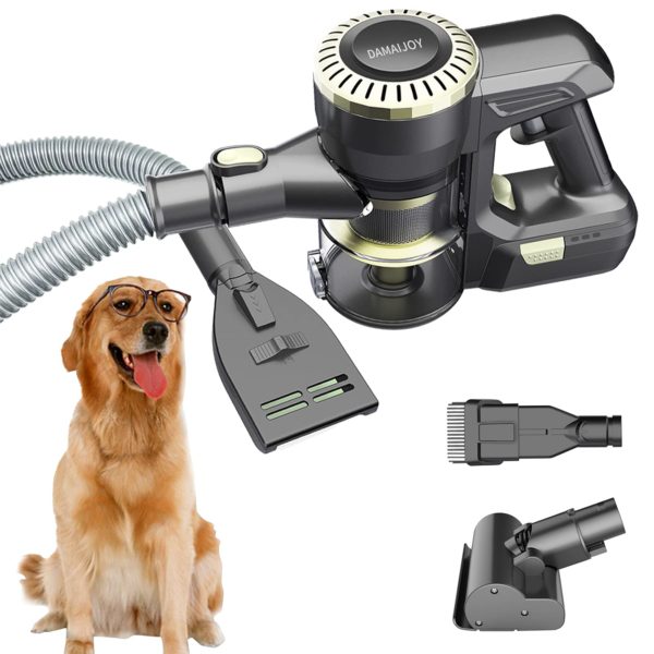 Dog Vacuum Cleaner with Pet Grooming Shedding Brush Comb