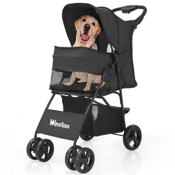 Pet Stroller Easy to Walk Folding Travel Carrier Cart