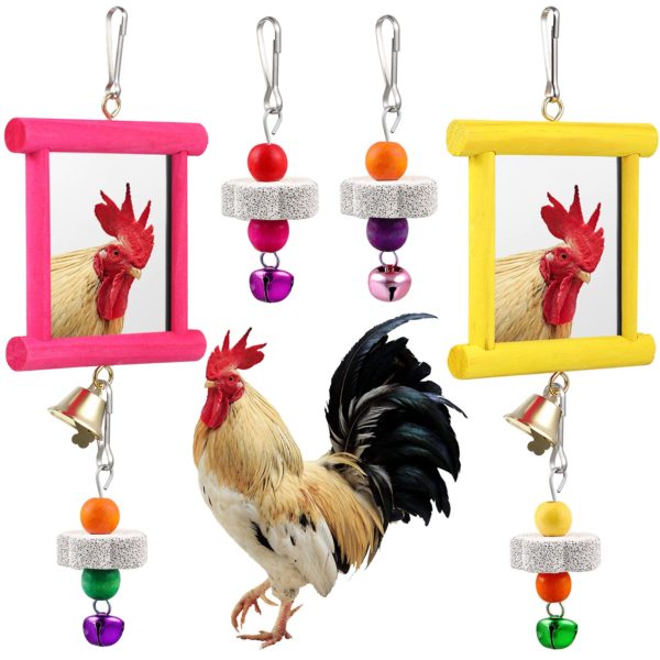 2 Pieces Chicken Mirror Toys Hanging Swing Mirror Toys