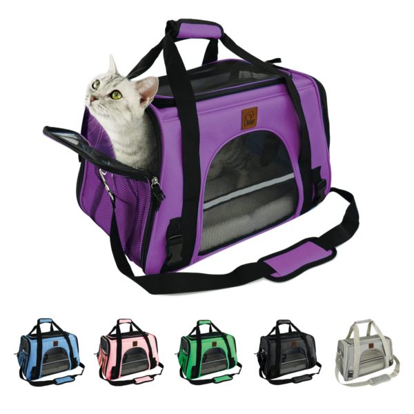 Soft Sided Collapsible Pet Travel Carrier for Medium Cats