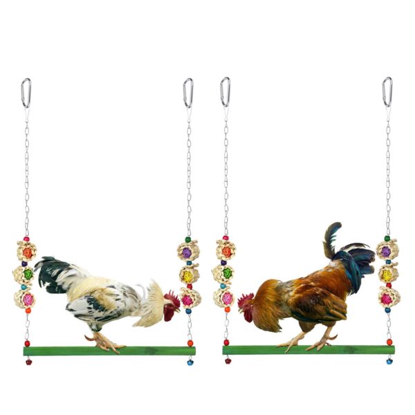 Parrot Training Wooden Chicken Swing Toy