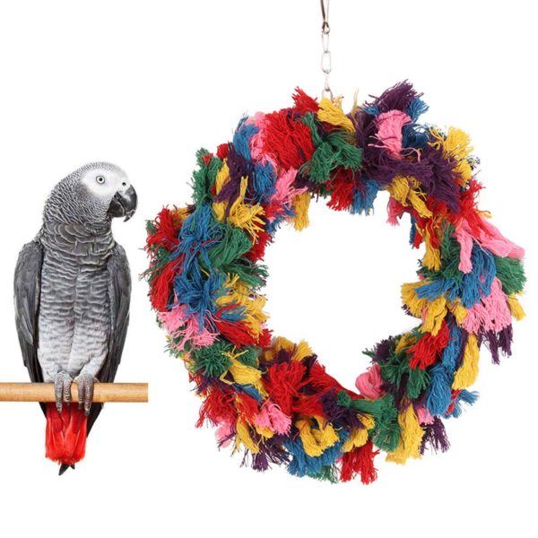 Bird Colorful Cotton Rope Hanging Ring