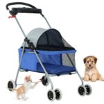 Pet Stroller 4 Wheels Posh Folding Waterproof