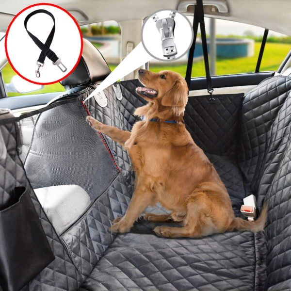 Dog Seat Cover for Back Seat with Mesh Window