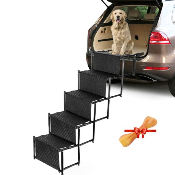 4/5 Dog Steps for Cars and Trucks, Non-Slip Folding Dog Stairs