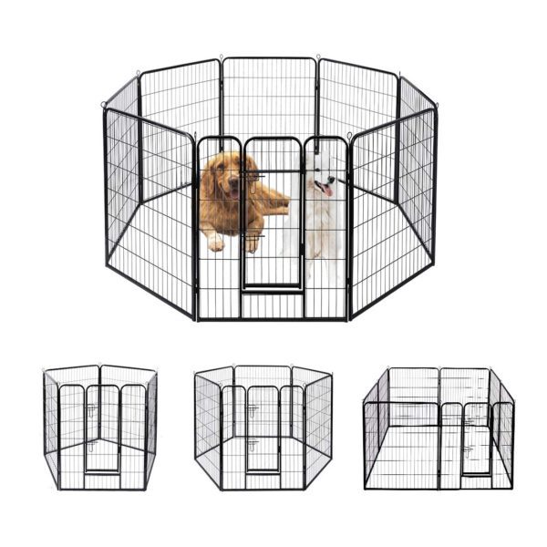 Dog Heavy Duty Metal Pet Fence Barrier Foldable