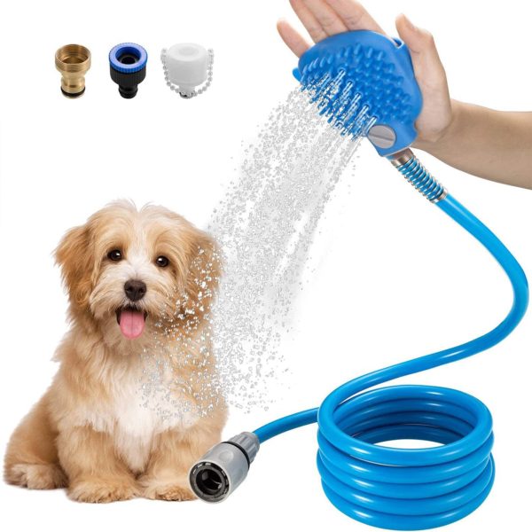 Pet Bath Sprayer Adjustable Hand-Held Grooming Shower Head Brush