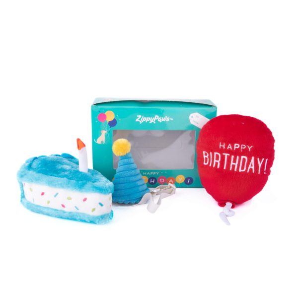 Birthday Box Gift for Dogs Squeaky Toy Set