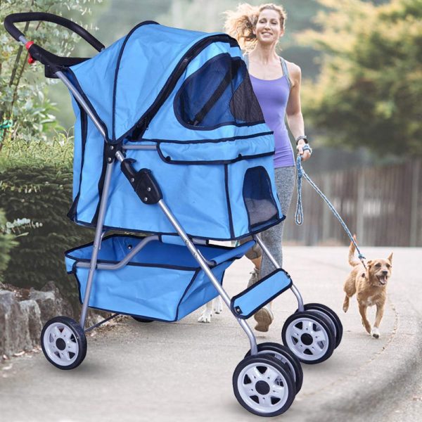 Dog Stroller Pet Stroller Jogger Foldable Travel Carrier