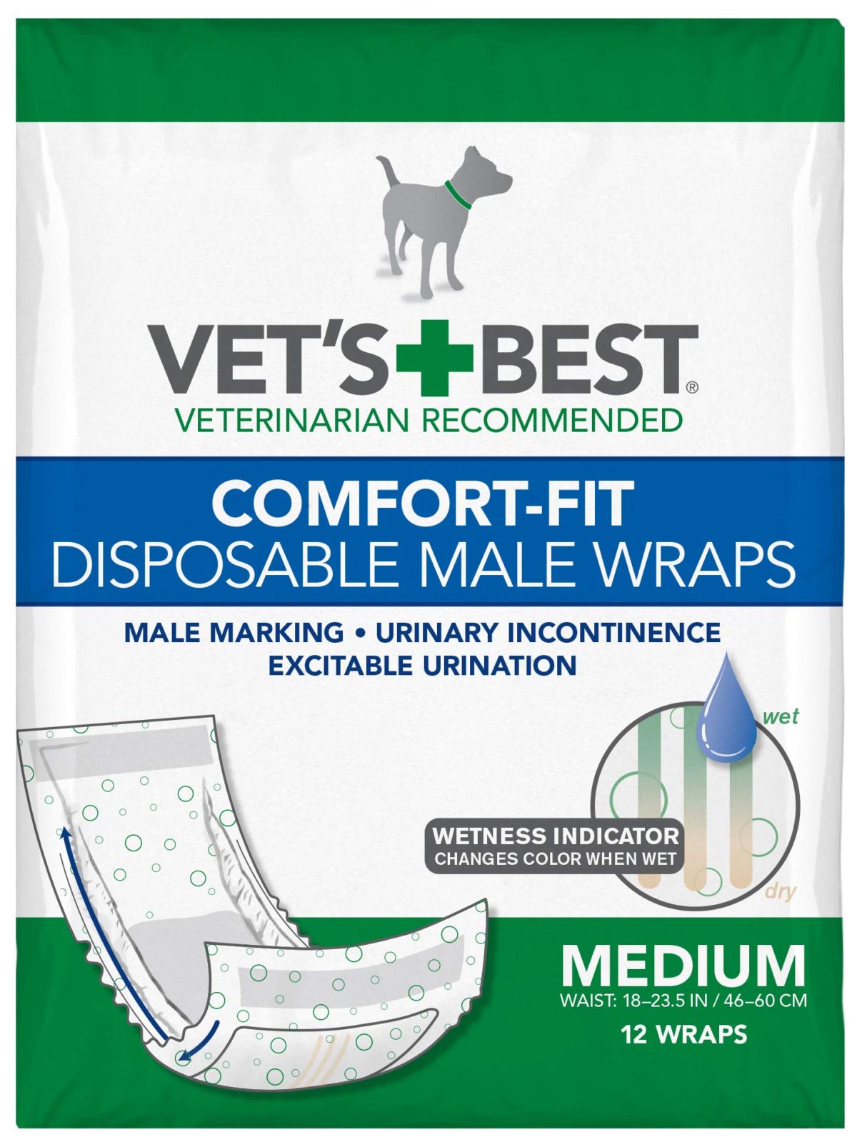 Vet’s Best Comfort Fit Disposable Male Dog Diapers