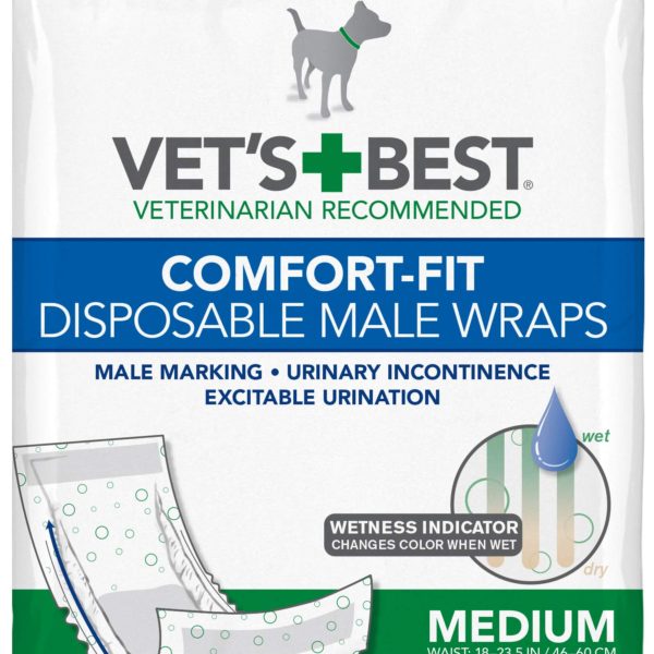 Vet’s Best Comfort Fit Disposable Male Dog Diapers