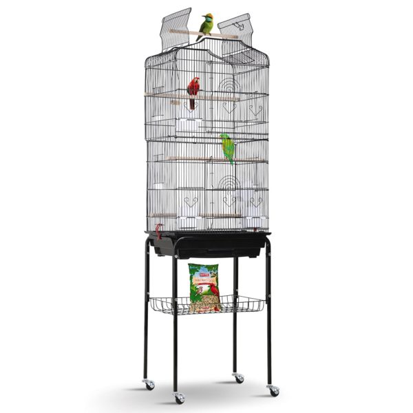 Bird Cage with Rolling Stand for Parrots Lovebirds
