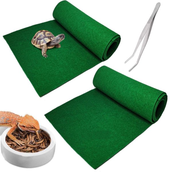 Hamiledyi Reptile Carpet Mat Green Terrarium