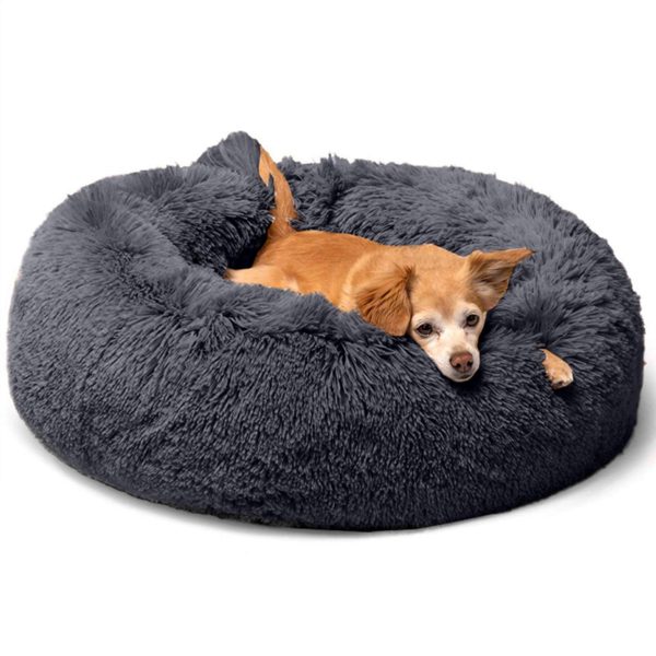 Calming Dog Bed Cat Bed Soft Shag Fur Pet Bed
