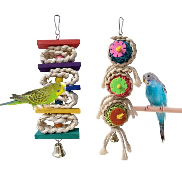 Chewing Bird Toy Grinding Stone Cage Hanging Toys