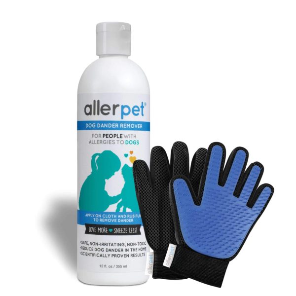 Allerpet Dog Allergy Relief w/Free Pair of Grooming Gloves