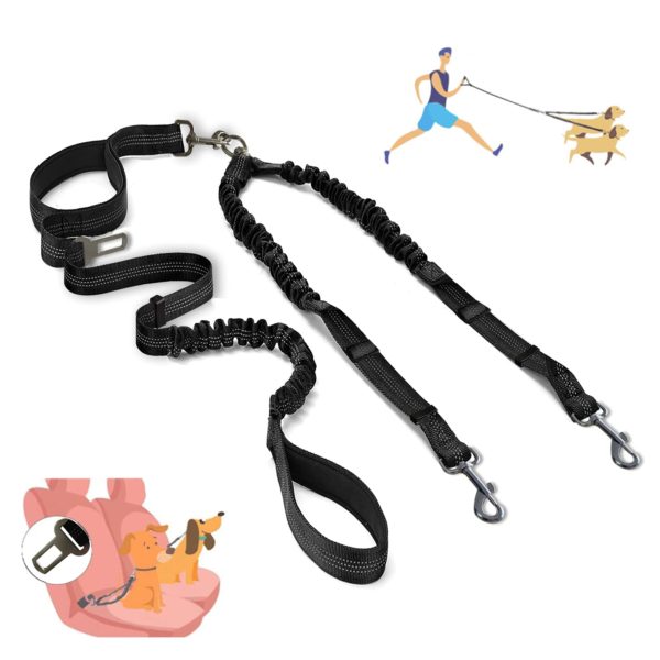 Dual Leash for Dogs 360° No Tangle Two Dogs Leash