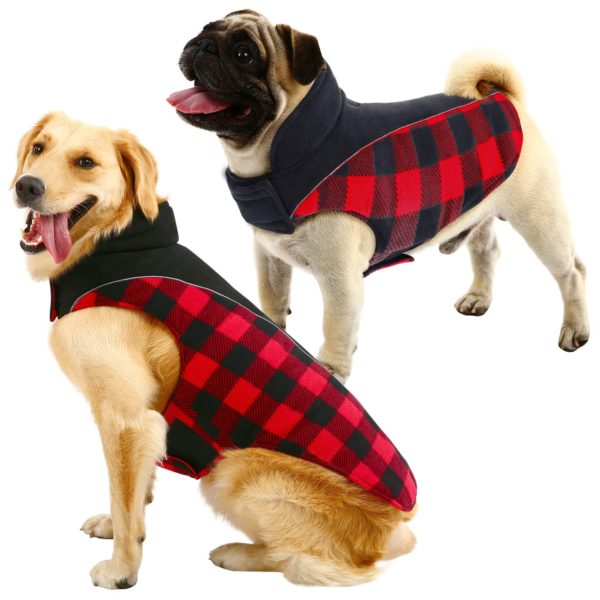 Dog Plaid Jacket Reversible Puppy Cloth