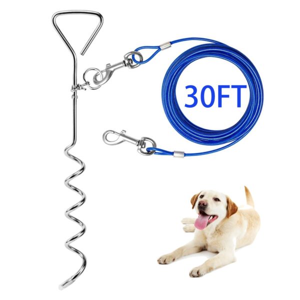30ft Outside Dog Leash&Chain for Camping and Yard
