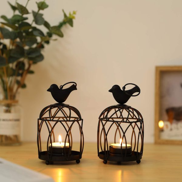 Candlestick Holder Hanging Birdcage Tealight Lantern Decorative Candle