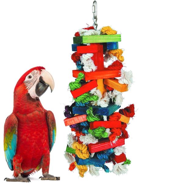 Mrli Pet Extra Large Bird Knots Block Chewing Toys for Macaw