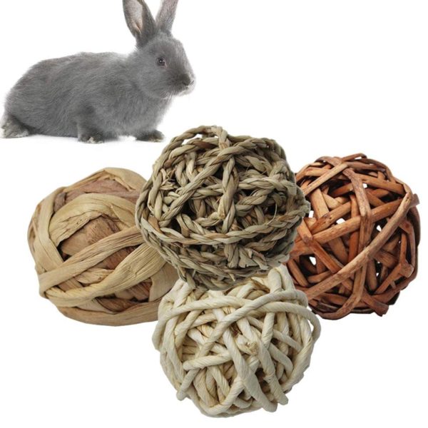 Chewing Funny Play Toys Natural Woven Grass Ball