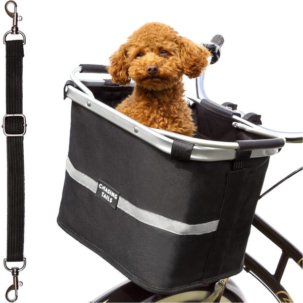 Dog Basket for Bike with Reflective Safety Stickers