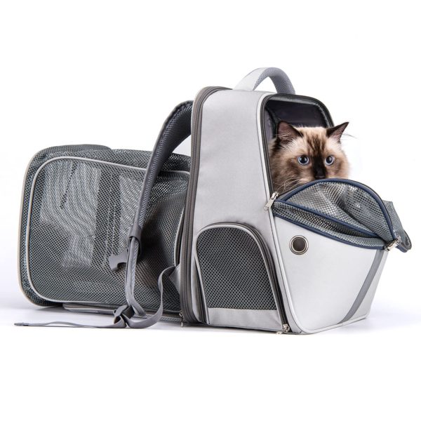 Expandable Breathable Mesh Cat Backpack Carrier for Small Cats Dogs