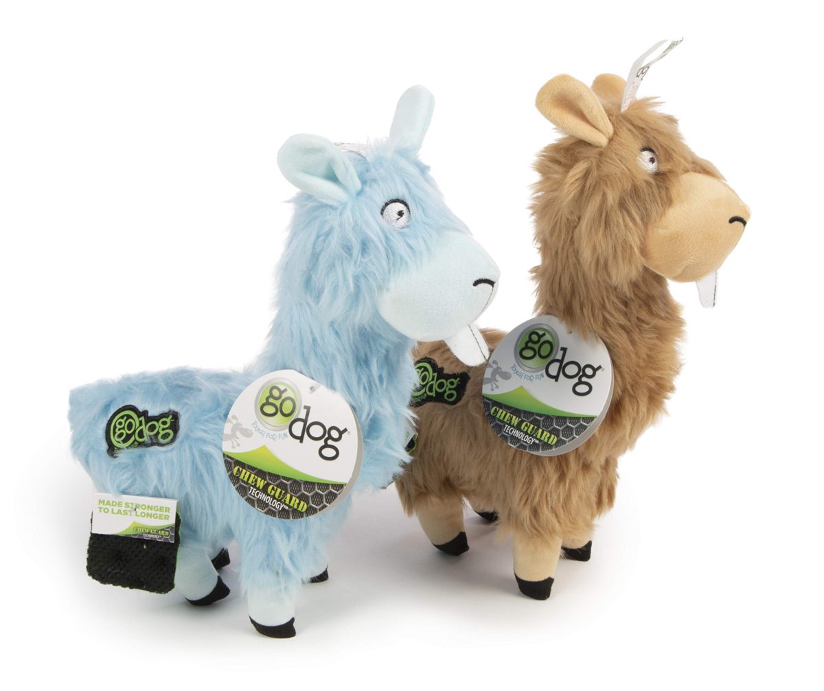 goDog Buck Tooth Llama Chew Guard Technology Plush Dog Toy