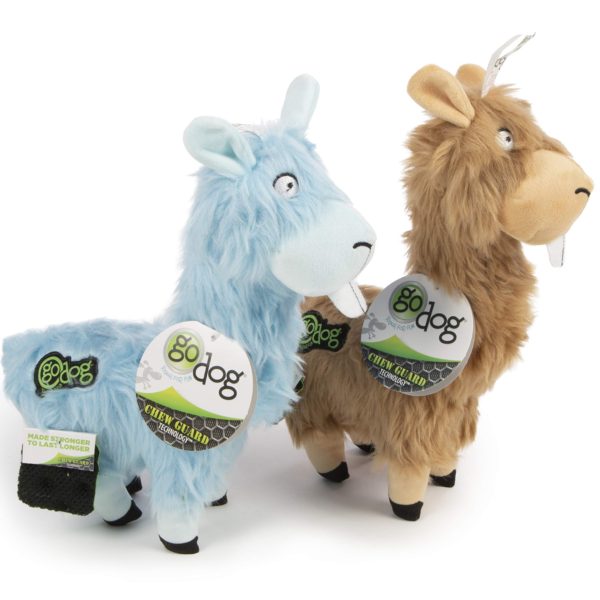 goDog Buck Tooth Llama Chew Guard Technology Plush Dog Toy