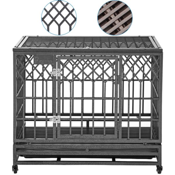 SMONTER Heavy Duty Dog Cage for Large Dog