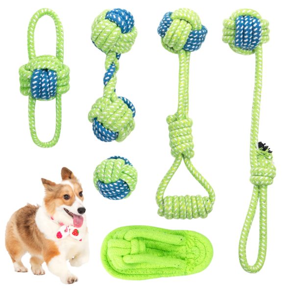 Pellimo 6 Pack Green Series Durable Dog Chew Toys
