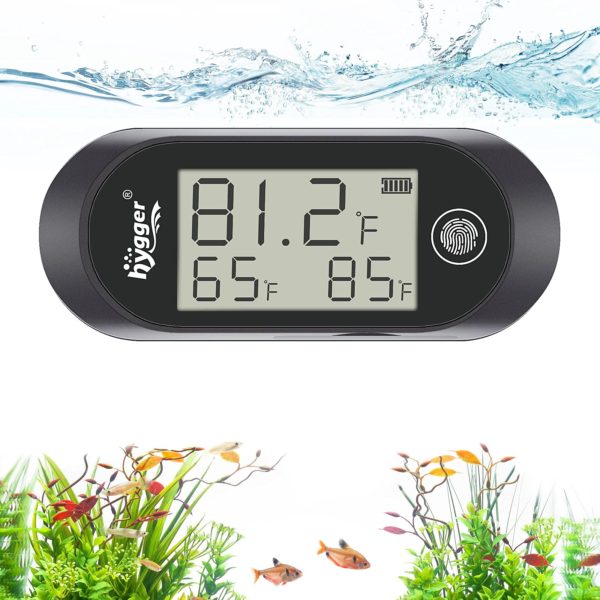 hygger Stick-on Digital Aquarium Thermometer with Alarm