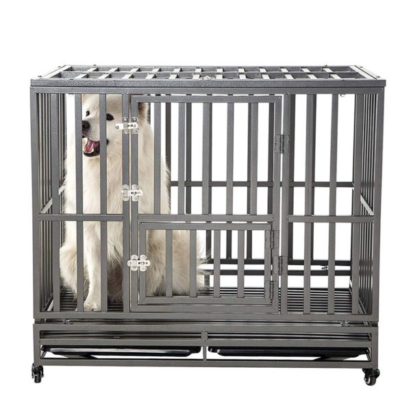 SMONTER 42" Heavy Duty Strong Metal Dog Cage