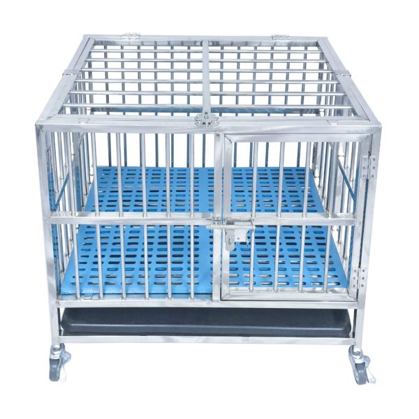 Dog Cage with Mat Wheels and Locks