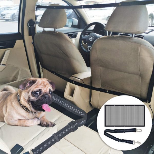 Front Seat Barrier Adjustable Pet Belt Safety