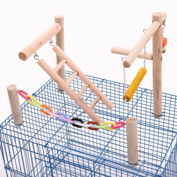 QBLEEV Bird Cage Play Stand Toy Set