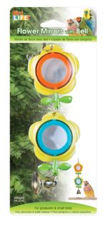 Flower Mirrors with Bell Bird Toy